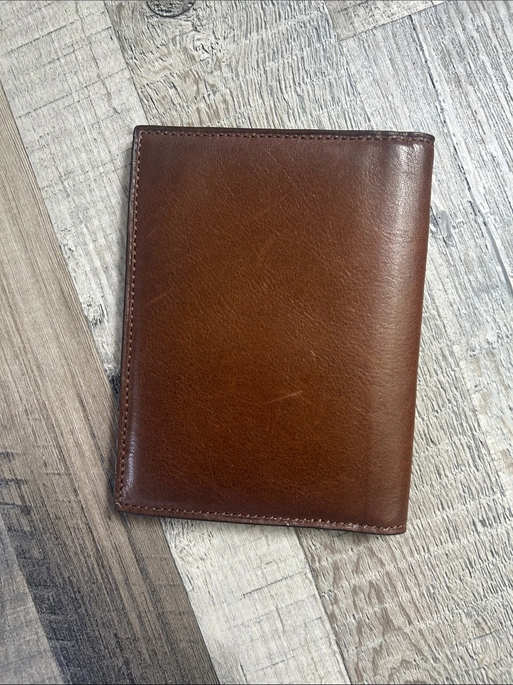 COACH Dark Saddle Sport Calf Leather Passport Case